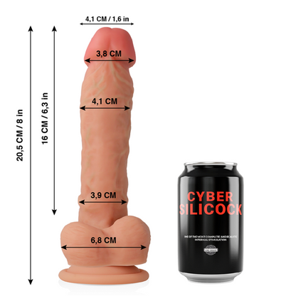 CYBER SILICOCK - ULTRA REALISTIČEN MEHAK TEKOČI SILIKONSKI DONG 20,5 CM -O- 4,1 CM