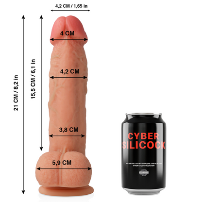 CYBER SILICOCK - SAUL ULTRA REALISTIČEN MEHAK TEKOČI SILIKON 21 CM -O- 4,2 CM