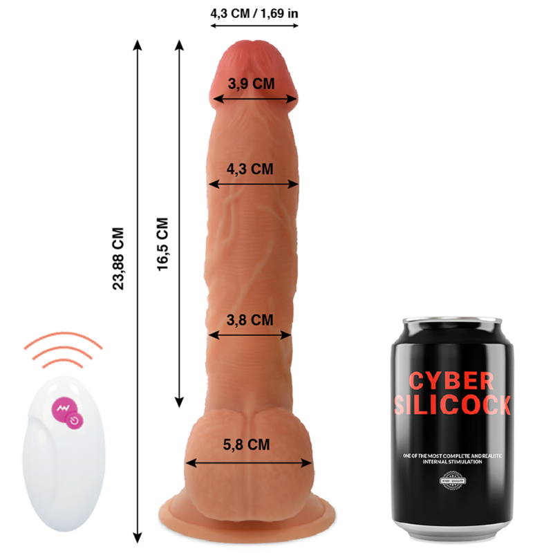 CYBER SILICOCK - DALJINSKI UPRAVLJALNIK REALISTIČNI MOJSTER BEN 23,88 CM -O- 4,3 CM
