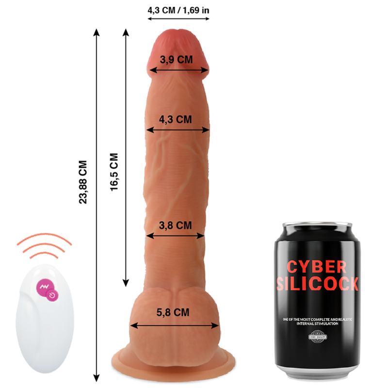 CYBER SILICOCK - DALJINSKI UPRAVLJALNIK REALISTIČNI GOSPOD JOHN 23,88 CM -O- 4,3 CM