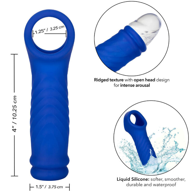 CALEXOTICS - ADMIRAL WAVE POKROVČEK ZA PENIS TEKOČI SILIKON MODRI
