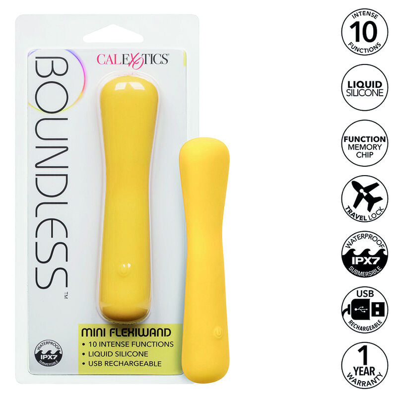 Bullet vibrator CALEXOTICS - Boundless Mini FlexiWand, rumena