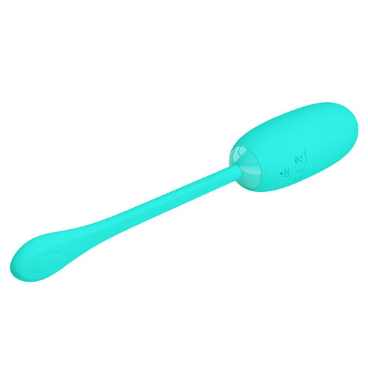 PRETTY LOVE - JULIUS VODOODPORNO VIBRACIJSKO JAJCE Z MOŽNOSTJO POLNJENJA AQUA GREEN