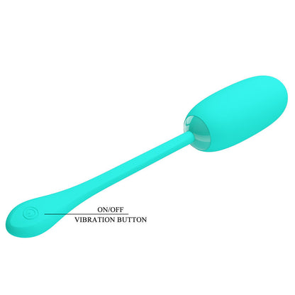 PRETTY LOVE - JULIUS VODOODPORNO VIBRACIJSKO JAJCE Z MOŽNOSTJO POLNJENJA AQUA GREEN
