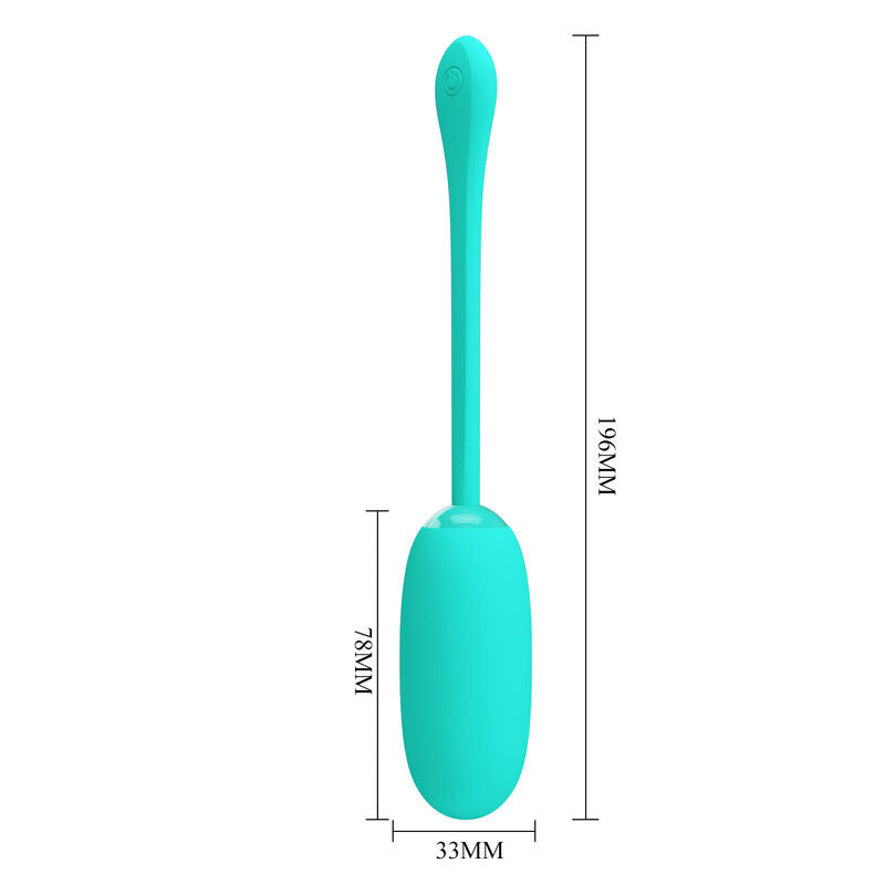 PRETTY LOVE - JULIUS VODOODPORNO VIBRACIJSKO JAJCE Z MOŽNOSTJO POLNJENJA AQUA GREEN