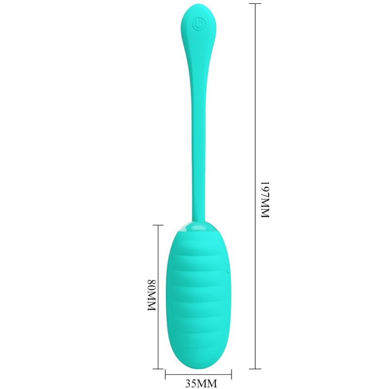 PRETTY LOVE - KIRK VIBRACIJSKO JAJCE ZA PONOVNO POLNJENJE AQUA GREEN