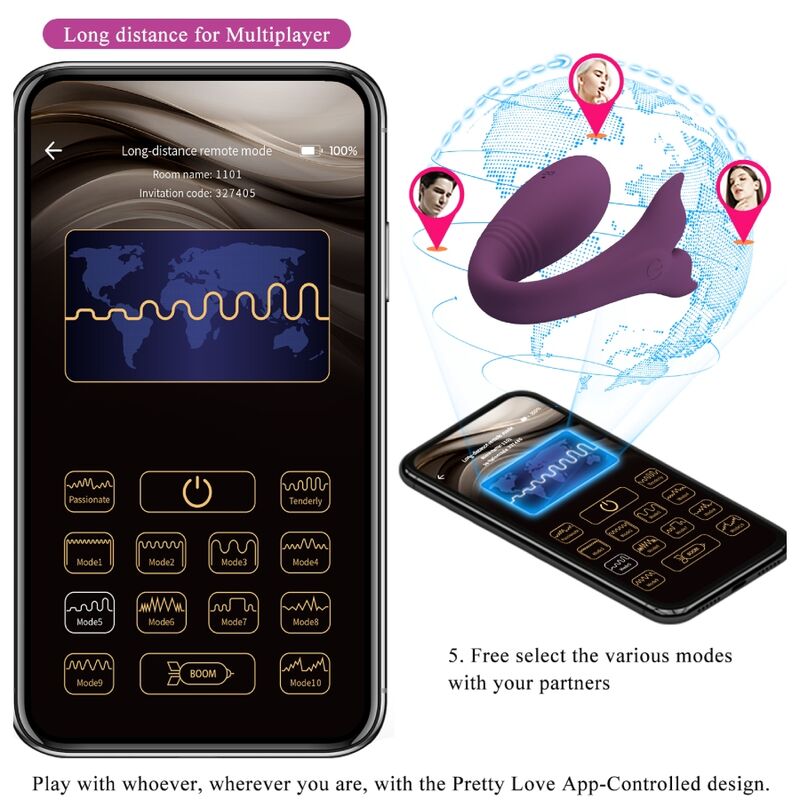 PRETTY LOVE - JAYLEEN VIBRATOR APP DALJINSKI UPRAVLJALNIK VIJOLIČNA