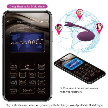 PRETTY LOVE - CATALINA VIBRATOR APP DALJINSKI UPRAVLJALNIK VIJOLIČNA