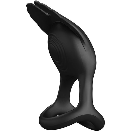 PRETTY LOVE - SILAS VIBRANT PENIS RING 7 VIBRACIJ ČRN SILIKON