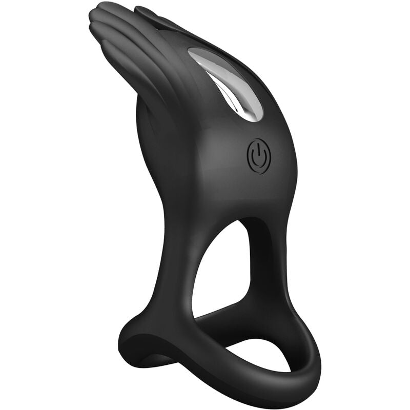 PRETTY LOVE - SILAS VIBRANT PENIS RING 7 VIBRACIJ ČRN SILIKON