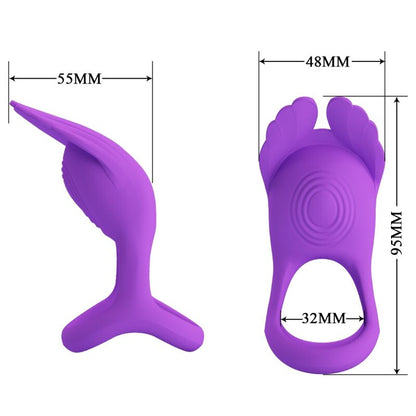 PRETTY LOVE - SILAS VIBRANT PENIS RING 7 VIBRACIJ VIJOLIČNI SILIKON