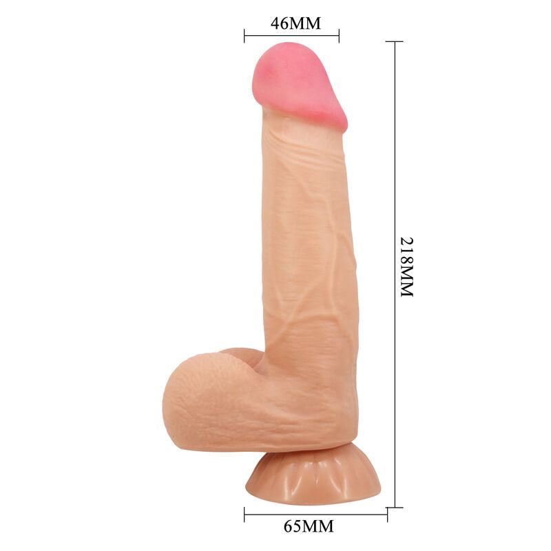 PRETTY LOVE - SERIJA DRSNIH KOŽ REALISTIČNI DILDO Z DRSNO KOŽNO PRISESKO 21,8 CM