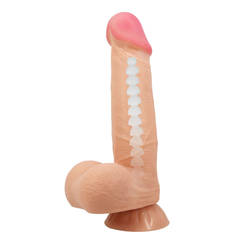 PRETTY LOVE - SERIJA DRSNIH KOŽ REALISTIČNI DILDO Z DRSNO KOŽNO PRISESKO 21,8 CM