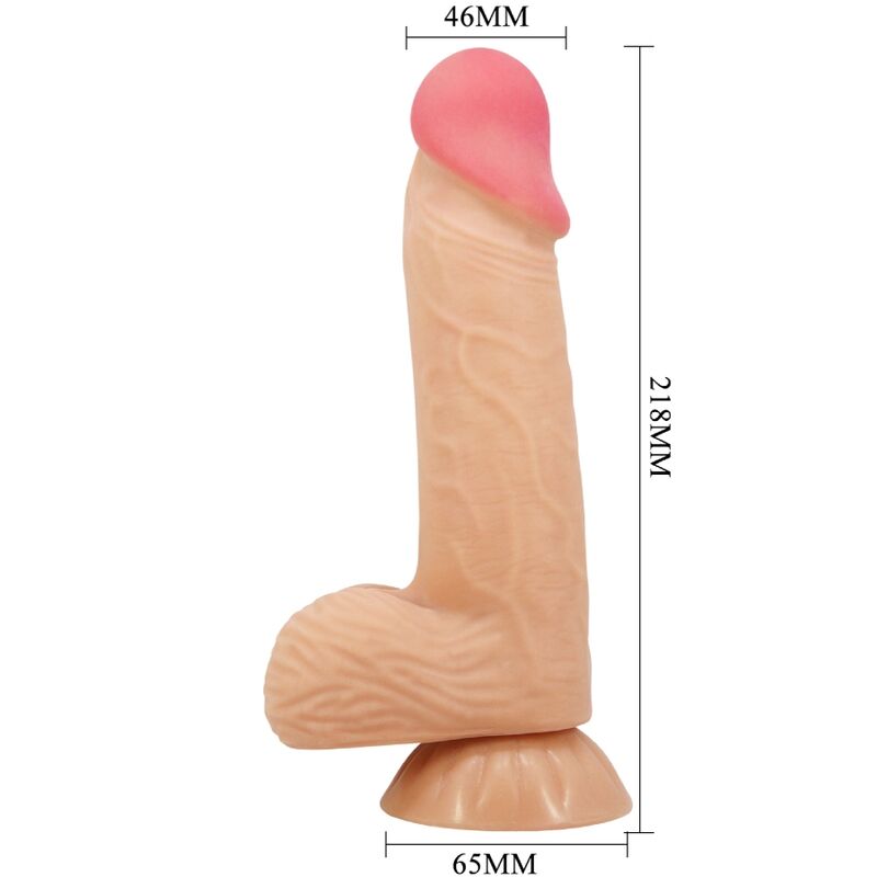 PRETTY LOVE - SERIJA DRSNIH KOŽ REALISTIČNI DILDO Z DRSNO KOŽNO PRISESKO 20,6 CM