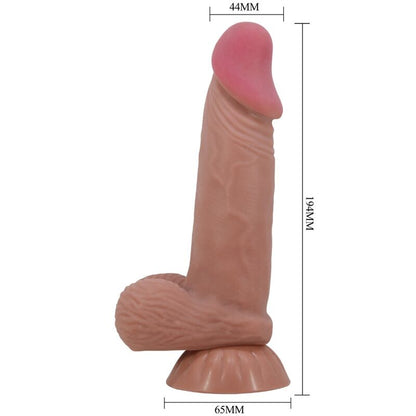 PRETTY LOVE - SERIJA DRSNIH KOŽ REALISTIČNI DILDO Z DRSNO RJAVO KOŽO PRISESEK 19,4 CM