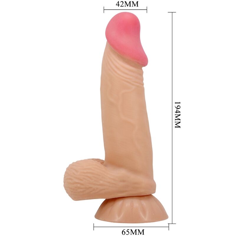 PRETTY LOVE - SERIJA DRSNIH KOŽ REALISTIČNI DILDO Z DRSNO KOŽNO PRISESKO 19,4 CM