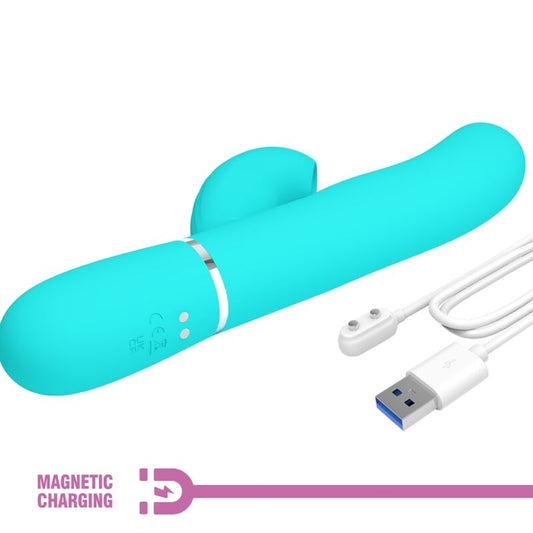 PRETTY LOVE - PERLITA VEČNAMENSKI VIBRATOR 3 V 1 G-SPOT AQUA GREEN