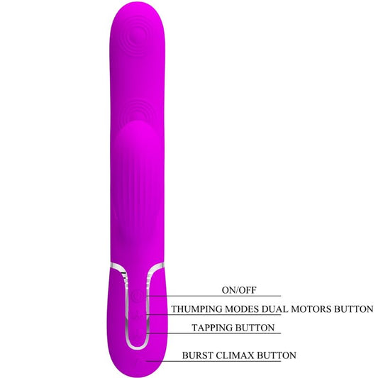 PRETTY LOVE - PERLITA VEČNAMENSKI VIBRATOR 3 V 1 G-TOČKA VIJOLIČNA