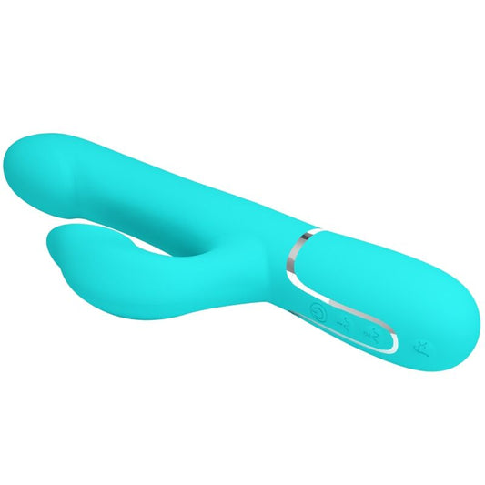 PRETTY LOVE - ZAJČJI VIBRATOR PEARLS AQUA GREEN