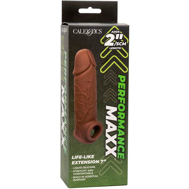 CALEXOTICS - PERFORMANCE MAXX LIFE-LIKE PODALJŠEK 7 RJAVA KOŽA