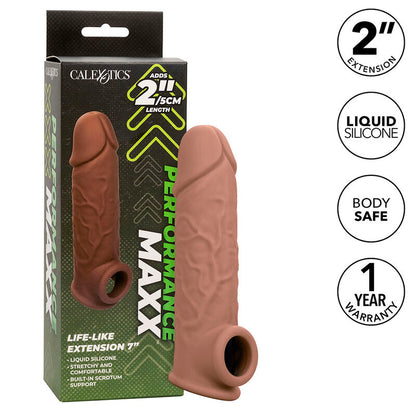 CALEXOTICS - PERFORMANCE MAXX LIFE-LIKE PODALJŠEK 7 RJAVA KOŽA