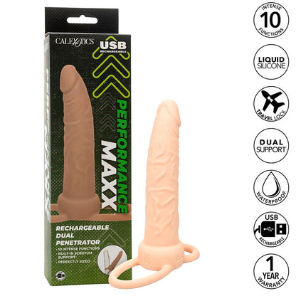 CALEXOTICS - PERFORMANCE MAXX POLNILNI DVOJNI PENETRATOR SVETLOBE KOŽE