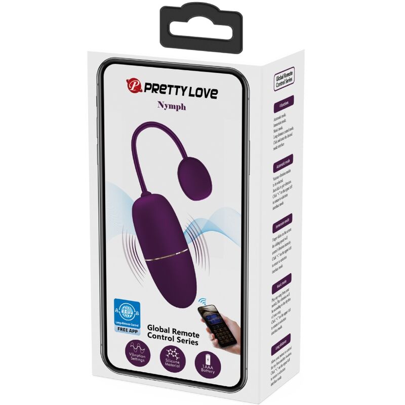 PRETTY LOVE - NYMPH VIBRACIJSKO JAJCE POD NADZOROM APLIKACIJE LILA