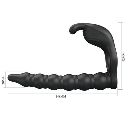 Analni vibrator z obročkom Pretty Love - Blackney, črna