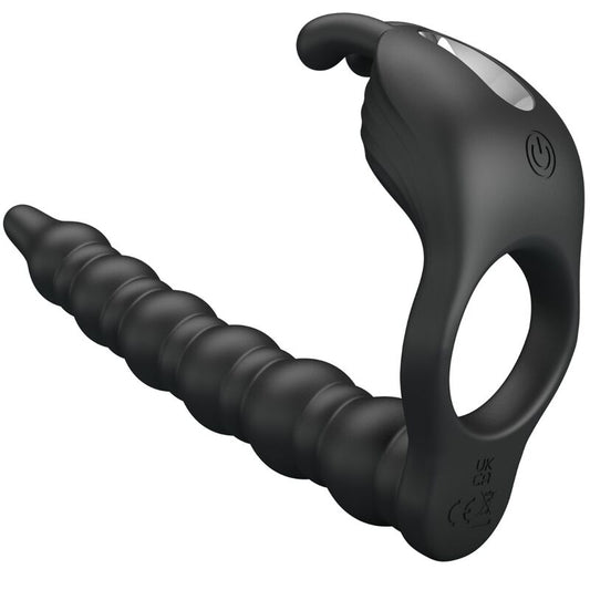 Analni vibrator z obročkom Pretty Love - Blackney, črna