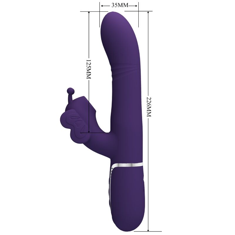 LEPA LJUBEZEN - VEČNAMENSKI ZAJČJI VIBRATOR 4 V 1 METULJČEK VIJOLIČNI