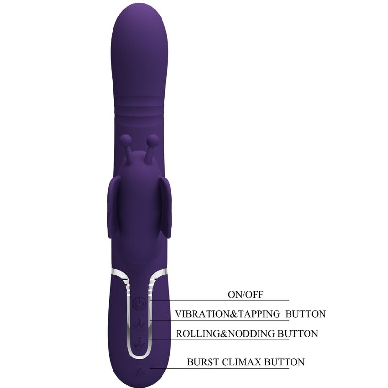 LEPA LJUBEZEN - VEČNAMENSKI ZAJČJI VIBRATOR 4 V 1 METULJČEK VIJOLIČNI