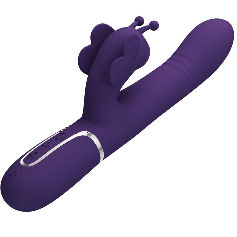 LEPA LJUBEZEN - VEČNAMENSKI ZAJČJI VIBRATOR 4 V 1 METULJČEK VIJOLIČNI