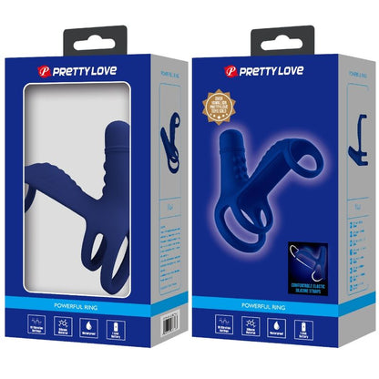 PRETTY LOVE - VIBRACIJSKI PRSTAN ELISH S PODALJŠKOM BLUE
