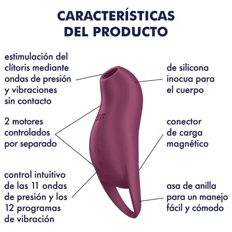 Stimulator klitorisa Satisfyer - Pocket Pro 1, rdeča