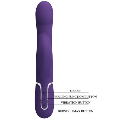 LEPA LJUBEZEN - ZALIN ZAJČEK VIBRATOR BISERI 4 V 1 VIJOLIČNA
