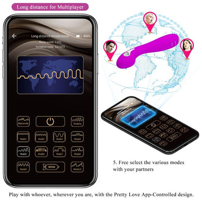Stimulator G točke z elektrostimulacijo Pretty Love - Hector, roza