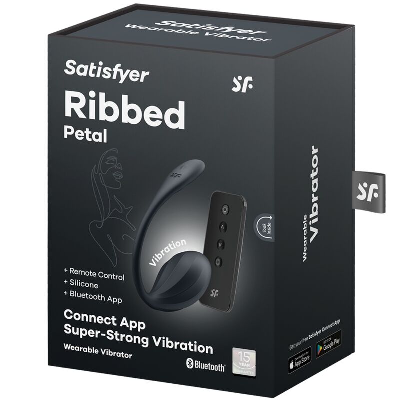Vibracijski jajček Satisfyer - Ribbed Petal, črna