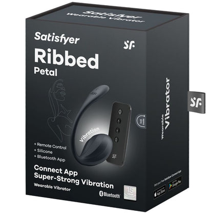 Vibracijski jajček Satisfyer - Ribbed Petal, črna