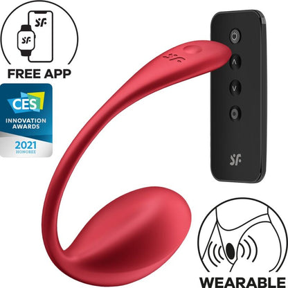Vibracijski jajček Satisfyer - Shiny Petal, rdeča