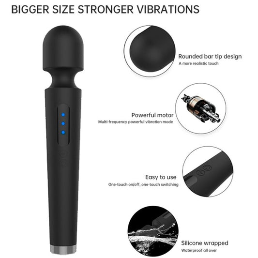 ARMONY - X POWER VELIK MASAŽNI APARAT IN VIBRATOR 7 VIBRACIJ ČRNA