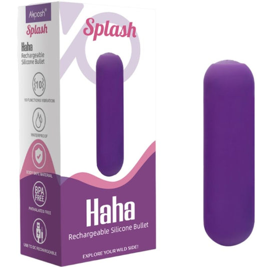 Bullet vibrator Splash - Haha, 75 x 19 cm, vijolična