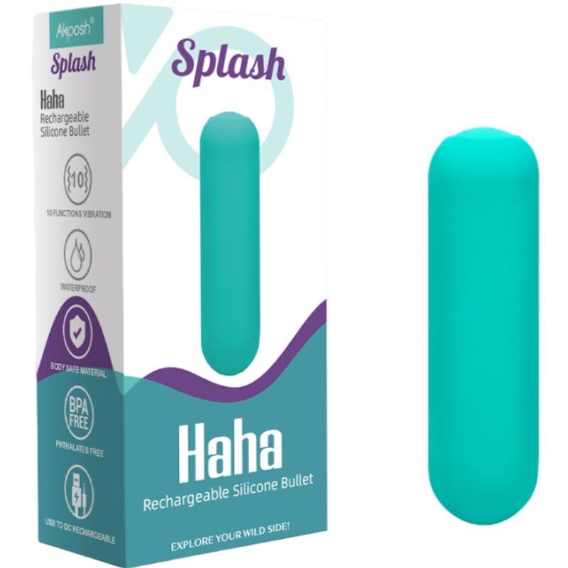 Bullet vibrator Splash - Haha, 75 x 19 cm, zelena