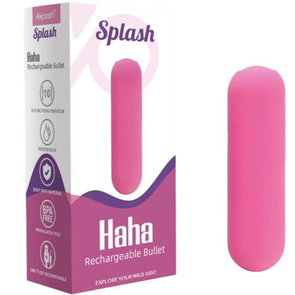 Bullet vibrator Splash - Haha, 75 x 19 cm, roza