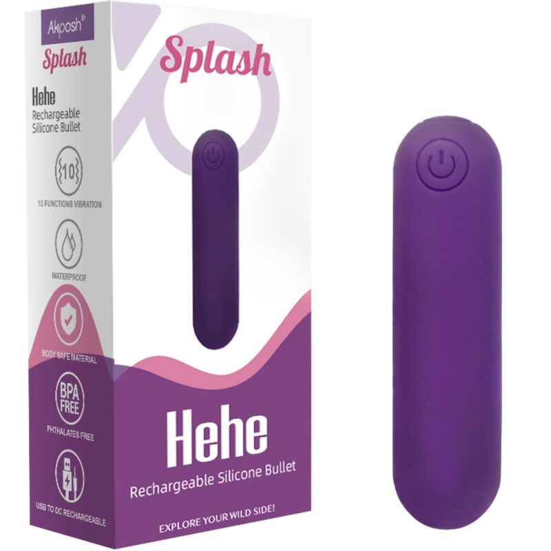 Bullet vibrator Splash - Hehe, 65 x 15 cm, vijolična
