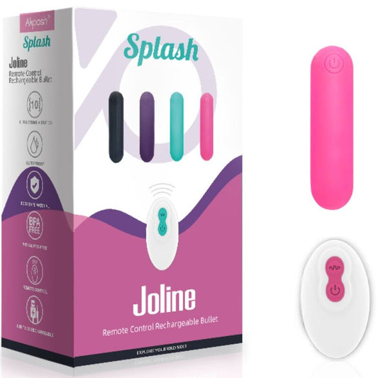 Bullet vibrator z daljincem Splash - Joline, 65 x 15 cm, roza