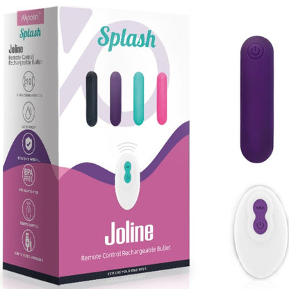 Bullet vibrator z daljincem Splash - Joline, 6.5 x 1.5 cm, vijolična