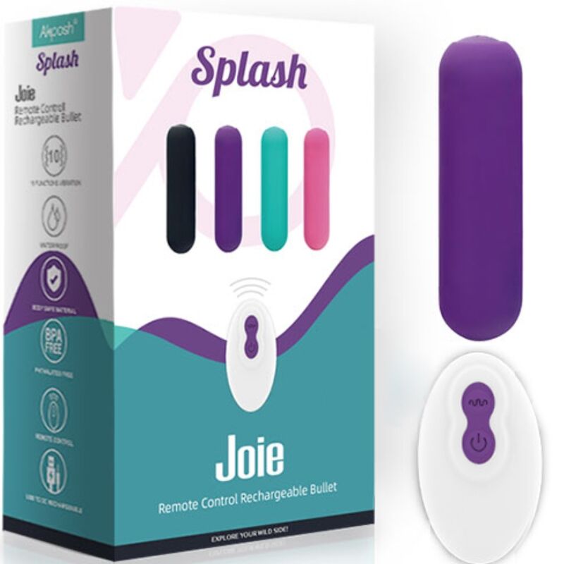 Bullet vibrator z daljincem Splash - Joie, 75 x 19 cm, vijolična