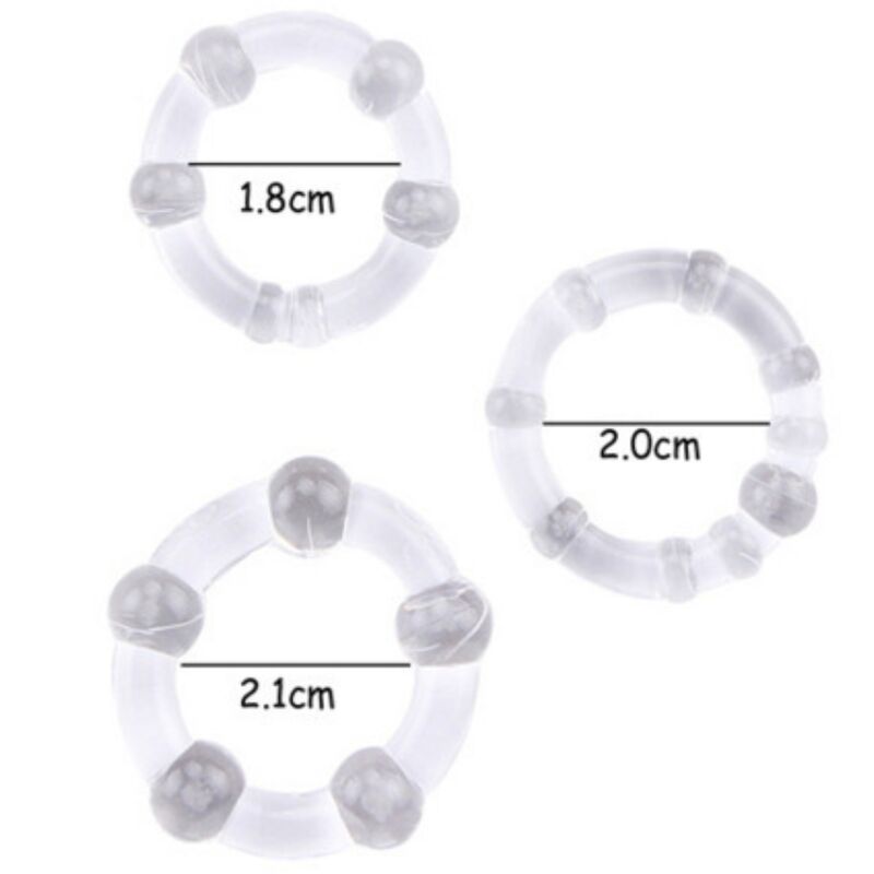 Komplet obročkov za penis Armony - Titan Love Rings, prozorna