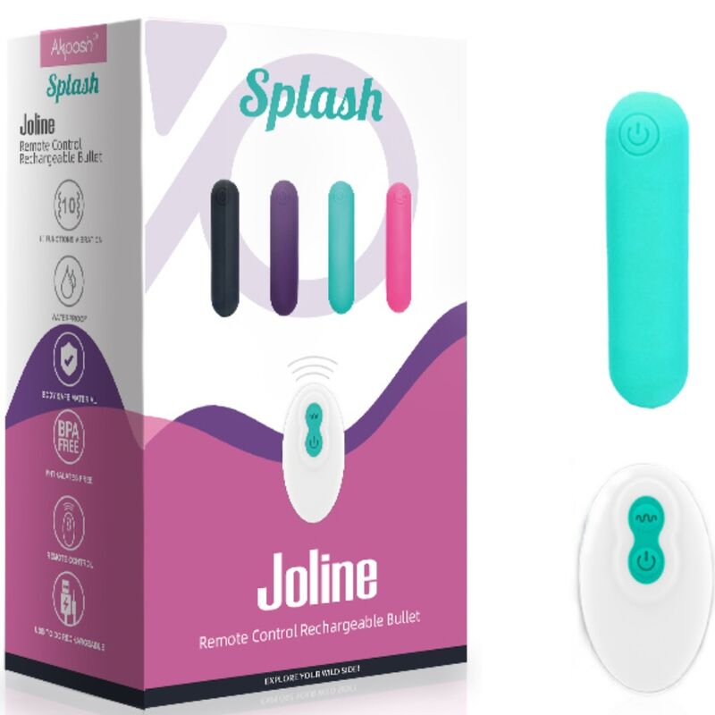 Bullet vibrator z daljincem Splash - Joline, 65 x 15 cm, zelena