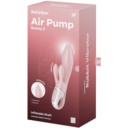 Rabbit vibrator Satisfyer Air Pump Bunny 3, roza